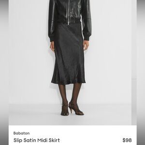 Babaton Slip Midi Skirt in black